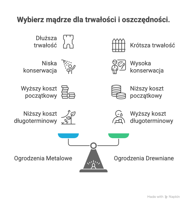 Porównanie - ogrodzdenie metalowe vs ogrodzenie drewniane
